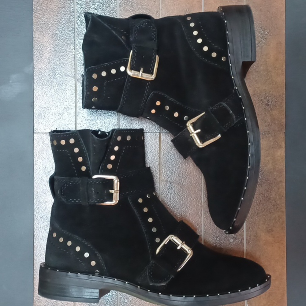 Steven By Steve Madden Black Suede Zephyr Boots -… - image 1